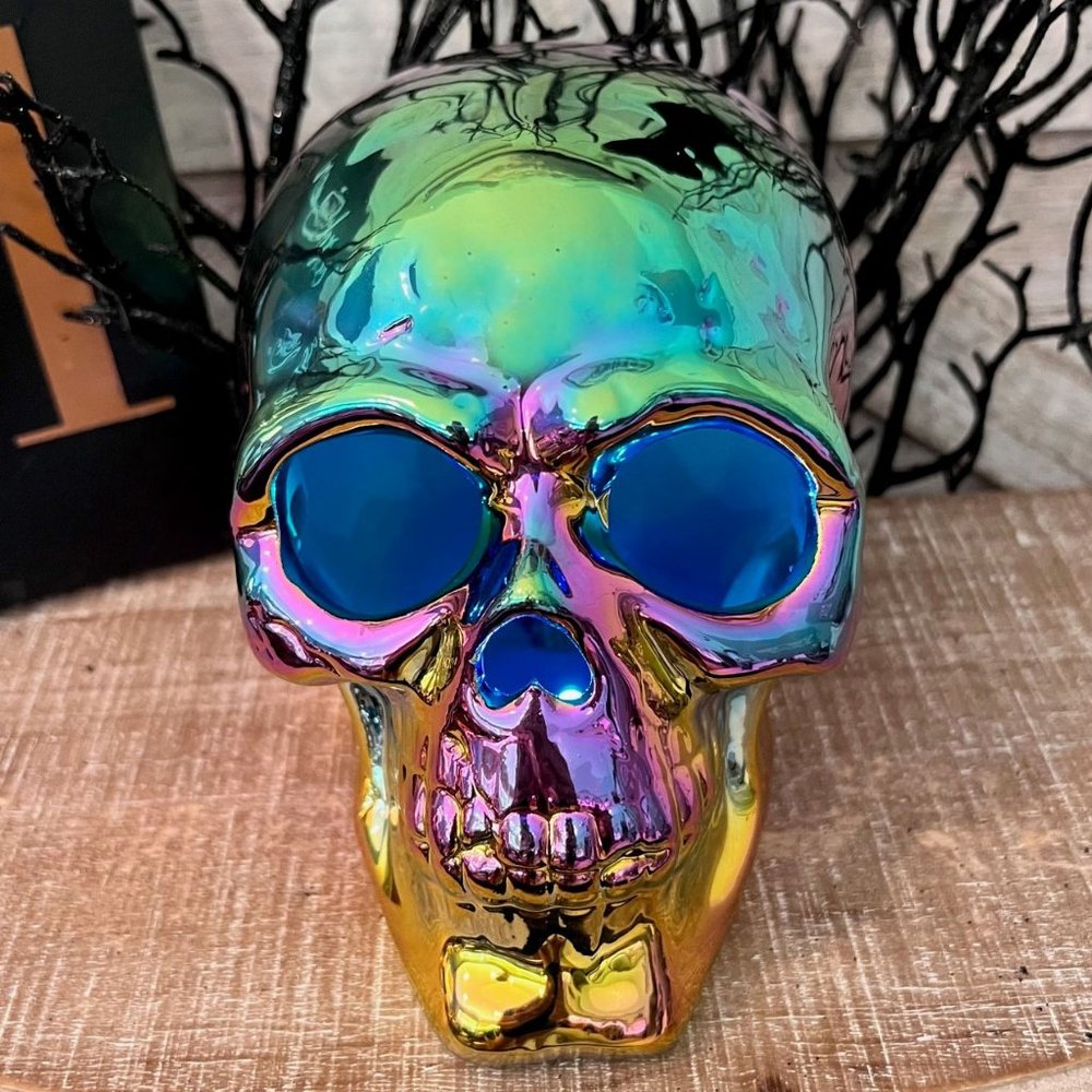 Iridescent Skull Home Accent
